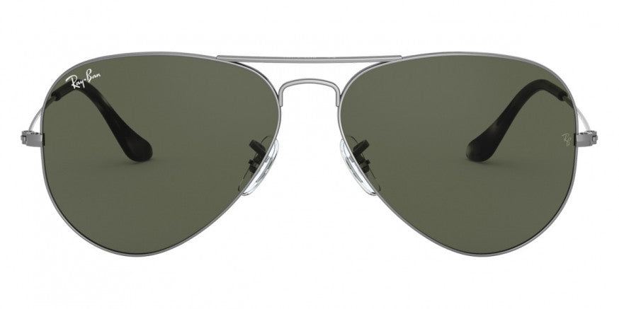 RB286 RAY-BAN AVIATOR LARGE METAL RB3025 919031 62 SAND TRANSPARENT GRAY  G-15 GREEN