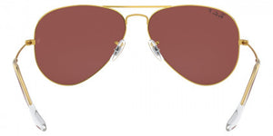 RB287 RAY-BAN AVIATOR LARGE METAL RB3025 9196AF 58 LEGEND GOLD  PURPLE POLARIZED