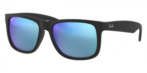 RB290 RAY-BAN JUSTIN RB4165 622/55 55 RUBBER BLACK  BLUE FLASH