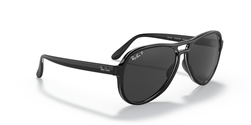 F292 RAY-BAN VAGABAND RB4355 654548 58 BLACK / CLASSIC BLACK POLARIZED