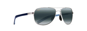 MJ187 MAUI JIM GUARDRAILS 327-17 58 SILVER WITH BLUE AND LIGHT BLUE / NEUTRAL GREY