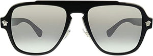 V91 VERSACE VE2199 10006G 56 MATTE BLACK / LIGHT GRAY MIRRORED SILVER