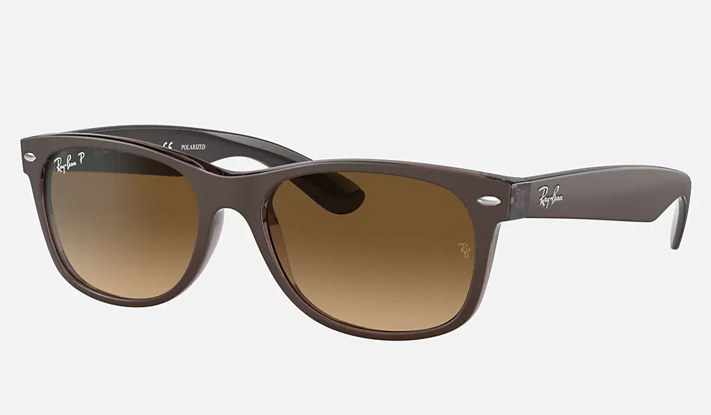 RAY-BAN NEW WAYFARER CLASSIC - MATTE BROWN ON TRANSPARENT BROWN / BROWN - A46 2132 6608M2 52