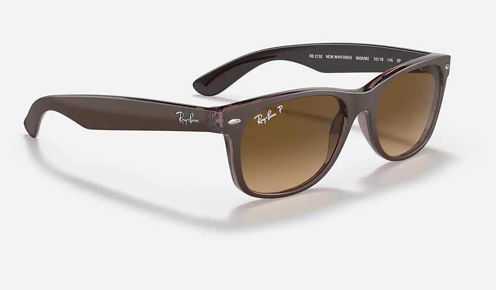 RAY-BAN NEW WAYFARER CLASSIC - MATTE BROWN ON TRANSPARENT BROWN / BROWN - A46 2132 6608M2 52