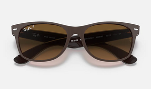 RAY-BAN NEW WAYFARER CLASSIC - MATTE BROWN ON TRANSPARENT BROWN / BROWN - A46 2132 6608M2 52