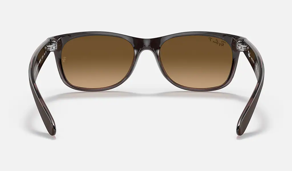 B78 RAY-BAN NEW WAYFARER RB2132 6608M2 58 MATTE  BROWN ON TRANSPARENT BROWN / GRADIENT BROWN POLARIZED