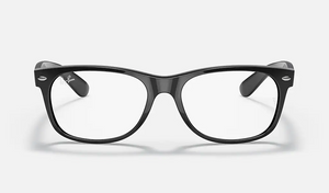 RAY-BAN NEW WAYFARER BLUE-LIGHT CLEAR - POLISHED SHINY BLACK / CLEAR WITH BLUE-LIGHT FILTER - 2132 901/BF 58 F206
