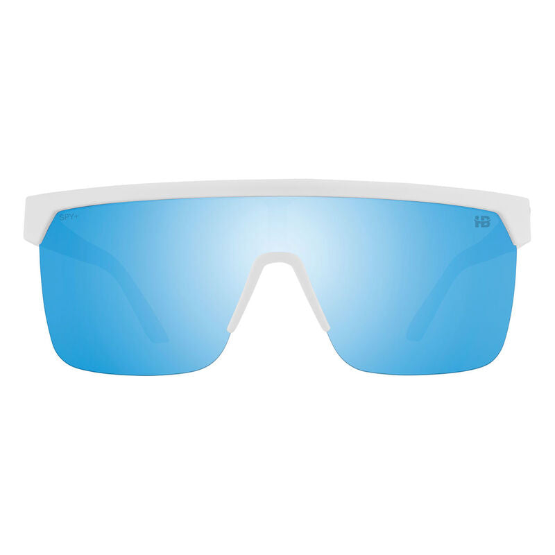 SY047 SPY FLYNN 5050 6700000000183 134 MATTE WHITE  HAPPY BOOST BRONZE WITH ICE BLUE SPECTRA MIRRORED POLARIZED