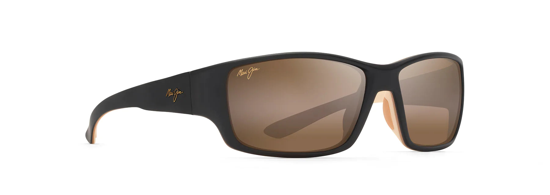 MJ403 MAUI JIM LOCAL KINE H810-25MC 61 MATTE DARK TRANSPARENT BROWN -TAN-CREAM / HCL BRONZE