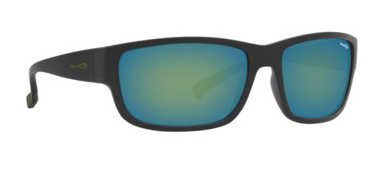 N05 ARNETTE BUSHWICK AN4256 01/8N 62 MATTE BLACK / GREEN EMERALD IRIDIUM