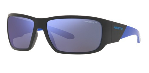 N10 ARNETTE DAKEN AN4296 122387 64 MATTE BLACK / DARK GREY MIRRORED WATER POLARIZED