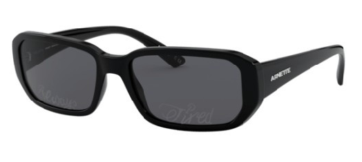 N13 ARNETTE GRINGO AN4265 41/AL 55 SHINY BLACK / DARK GREY TAMPO SILVER