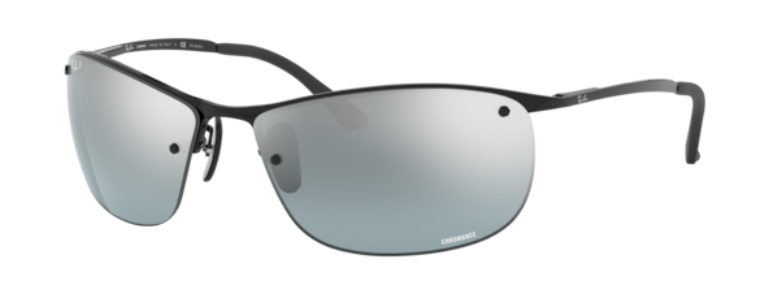 D56 RAY-BAN RB3542 002/5L 63 BLACK / BLUE MIRROR SILVER POLARIZED
