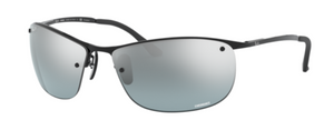 D56 RAY-BAN RB3542 002/5L 63 BLACK / BLUE MIRROR SILVER POLARIZED