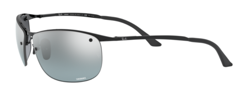 D56 RAY-BAN RB3542 002/5L 63 BLACK / BLUE MIRROR SILVER POLARIZED