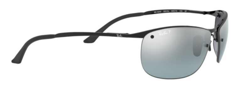 D56 RAY-BAN RB3542 002/5L 63 BLACK / BLUE MIRROR SILVER POLARIZED