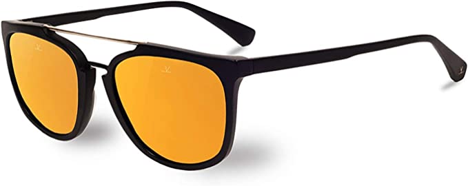 VUARNET CABLE CAR SUNGLASSES - BLACK / BROWN GOLD FLASH - 160400012124 V86