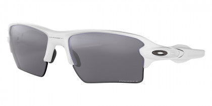 O244  OAKLEY FLAK 2.0 XL OO9188 918876 59 PLISHED WHITE / PRIZM BLACK POLARIZED