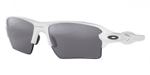 O244  OAKLEY FLAK 2.0 XL OO9188 918876 59 PLISHED WHITE / PRIZM BLACK POLARIZED