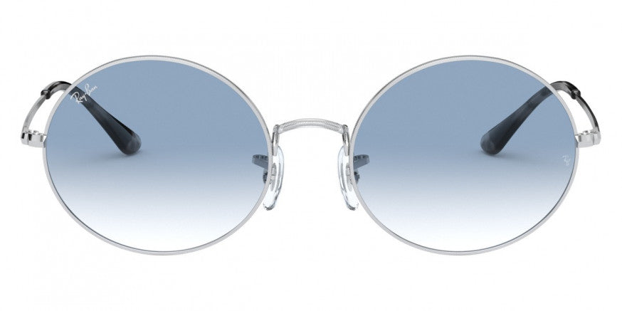 B161 RAY-BAN  OVAL RB1970 91493F 54 SILVER / CLEAR GRADIENT BLUE