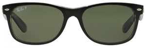 Z109 RAY-BAN NEW WAYFARER RB2132 605258 55 BLACK ON TRANSPARENT / G-15 GREEN POLARIZED