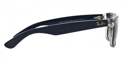 D193 RAY-BAN NEW WAYFARER RB2132 6053M3 55 MATTE BLUE ON TRANSPARENT / GRAY GRADIENT POLARIZED