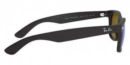 E33 RAY-BAN NEW WAYFARER RB2132 622/19 55 RUBBER BLACK / GRAY MIRRORED GREEN