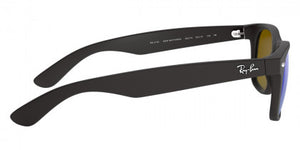 E33 RAY-BAN NEW WAYFARER RB2132 622/19 55 RUBBER BLACK / GRAY MIRRORED GREEN