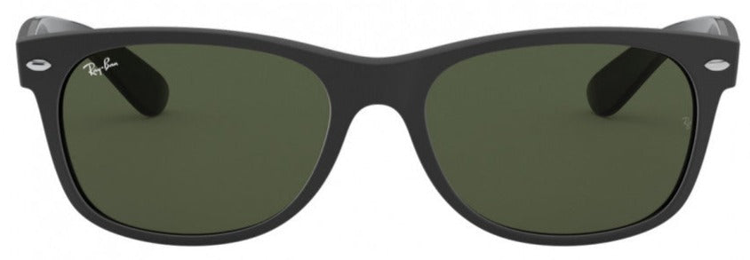 RB675 RAY-BAN NEW WAYFARER RB2132 646231 58 RUBBER BLACK ON BLACK / G-15 GREEN