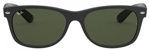 D319 RAY-BAN NEW WAYFARER RB2132 646231 58 RUBBER BLACK ON BLACK / G-15 GREEN