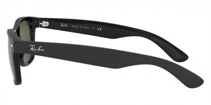 D319 RAY-BAN NEW WAYFARER RB2132 646231 58 RUBBER BLACK ON BLACK / G-15 GREEN