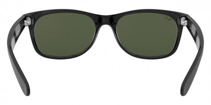 D319 RAY-BAN NEW WAYFARER RB2132 646231 58 RUBBER BLACK ON BLACK / G-15 GREEN