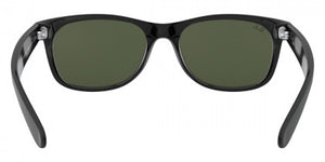 D319 RAY-BAN NEW WAYFARER RB2132 646231 58 RUBBER BLACK ON BLACK / G-15 GREEN