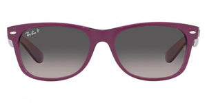 A22 RAY-BAN NEW WAYFARER RB2132 6606M3 55 MATTE VIOLET ON TRANSPARENT VIOLET / GRAY GRADIENT POLARIZED