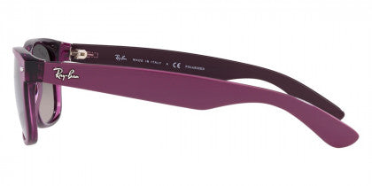 A23 RAY-BAN NEW WAYFARER RB2132 6606M3 58 MATTE VIOLET ON TRANSPARENT VIOLET / GRAY GRADIENT POLARIZED