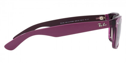 A23 RAY-BAN NEW WAYFARER RB2132 6606M3 58 MATTE VIOLET ON TRANSPARENT VIOLET / GRAY GRADIENT POLARIZED