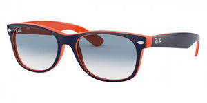 C51 RAY-BAN NEW WAYFARER RB2132 789/3F 52 BLUE ON ORANGE / CLEAR GRADIENT BLUE