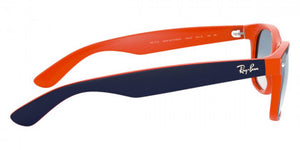 C51 RAY-BAN NEW WAYFARER RB2132 789/3F 52 BLUE ON ORANGE / CLEAR GRADIENT BLUE