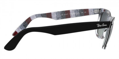B184F RAY-BAN WAYFARER RB2140F 13183A 54 BLACK ON CHERVRON GRAY /  LIGHT GRAY GRADIENT BLUE