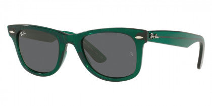 Z136F RAY-BAN WAYFARER RB2140F 6615B1 52 TRANSPARENT GREEN / DARK GRAY