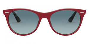 B156 RAY-BAN WAYFARER Ii RB2185 12963M 55 RED ON TRANSPARRENT GRAY / BLUE GRADIENT GRAY