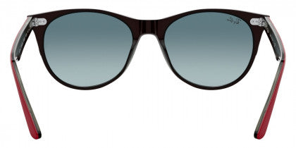 B156 RAY-BAN WAYFARER Ii RB2185 12963M 55 RED ON TRANSPARRENT GRAY / BLUE GRADIENT GRAY
