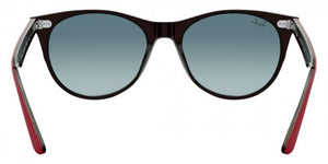 B156 RAY-BAN WAYFARER Ii RB2185 12963M 55 RED ON TRANSPARRENT GRAY / BLUE GRADIENT GRAY