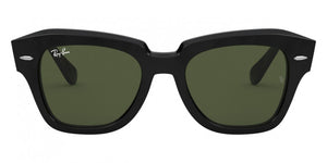 B115 RAY-BAN STATE STREET RB2186 901/31 52 BLACK / G-15 GREEN