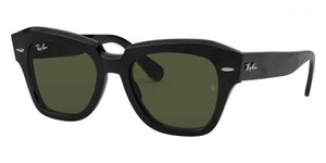 B115 RAY-BAN STATE STREET RB2186 901/31 52 BLACK / G-15 GREEN