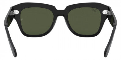 B115 RAY-BAN STATE STREET RB2186 901/31 52 BLACK / G-15 GREEN