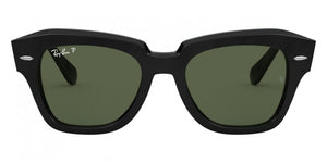 B122 RAY-BAN STATE STREET RB2186 901/58 49 BLACK / G-15 GREENBLACK / G-15 GREEN POLARIZED