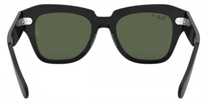 C45 RAY-BAN STATE STREET RB2186 901/58 52 BLACK  G-15 GREEN POLARIZED
