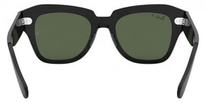 C45 RAY-BAN STATE STREET RB2186 901/58 52 BLACK  G-15 GREEN POLARIZED