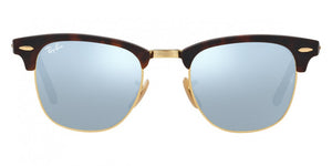 B98 RAY-BAN CLUBMASTER RB3016 114530 51 SAND HAVANA ON ARISTA / LIGHT GREEN  MIRRORED SILVER